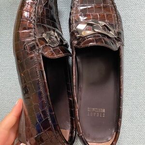 Stuart Weitzman brown leather loafers size 8